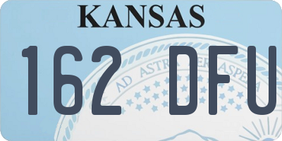 KS license plate 162DFU