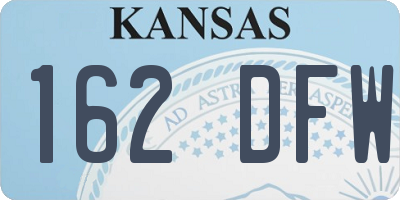 KS license plate 162DFW