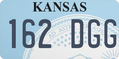 KS license plate 162DGG