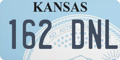 KS license plate 162DNL