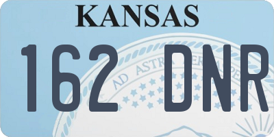 KS license plate 162DNR