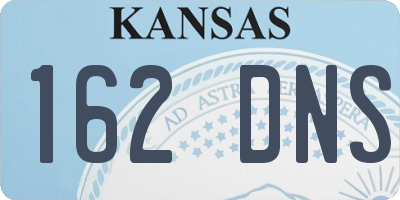 KS license plate 162DNS