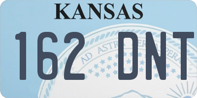 KS license plate 162DNT