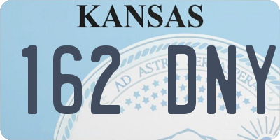 KS license plate 162DNY