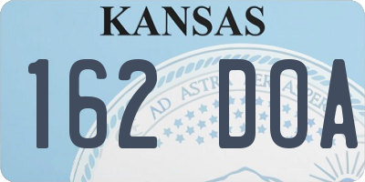 KS license plate 162DOA