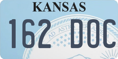 KS license plate 162DOC