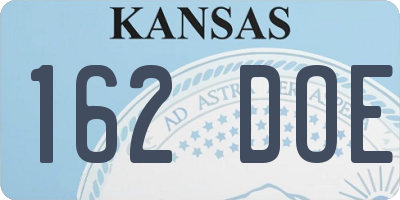 KS license plate 162DOE