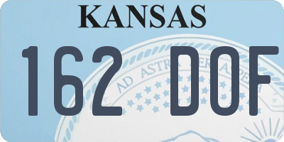 KS license plate 162DOF