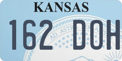 KS license plate 162DOH