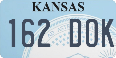 KS license plate 162DOK