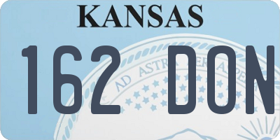 KS license plate 162DON