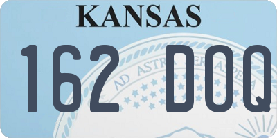 KS license plate 162DOQ