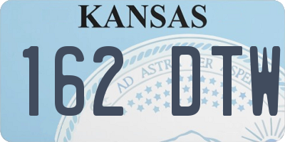 KS license plate 162DTW