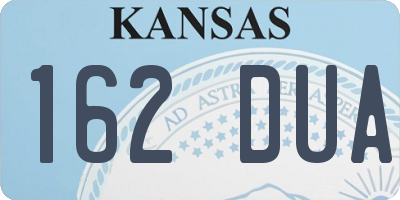 KS license plate 162DUA