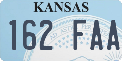 KS license plate 162FAA