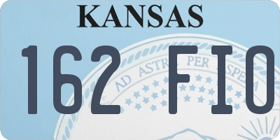 KS license plate 162FIO