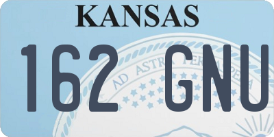 KS license plate 162GNU