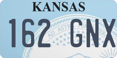 KS license plate 162GNX