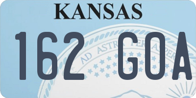 KS license plate 162GOA