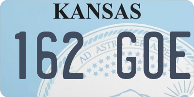KS license plate 162GOE