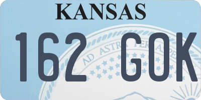 KS license plate 162GOK