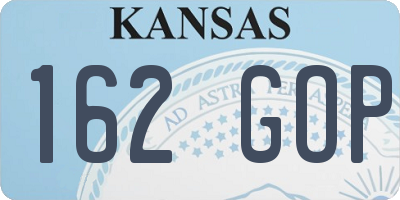 KS license plate 162GOP