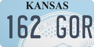 KS license plate 162GOR