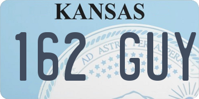 KS license plate 162GUY