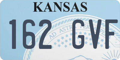 KS license plate 162GVF