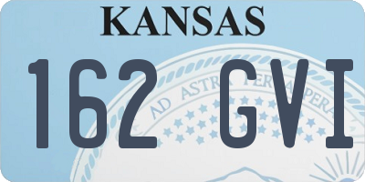 KS license plate 162GVI