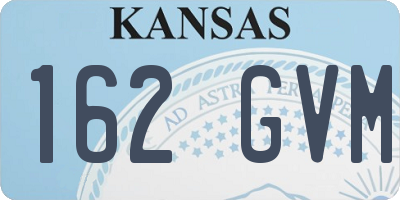 KS license plate 162GVM