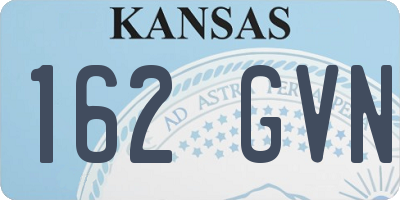 KS license plate 162GVN