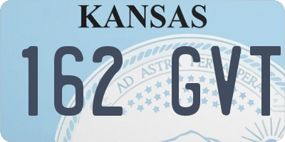KS license plate 162GVT