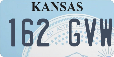 KS license plate 162GVW