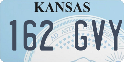 KS license plate 162GVY
