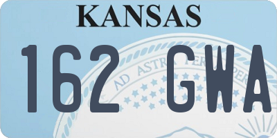 KS license plate 162GWA