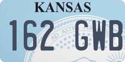 KS license plate 162GWB
