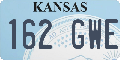 KS license plate 162GWE