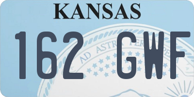 KS license plate 162GWF