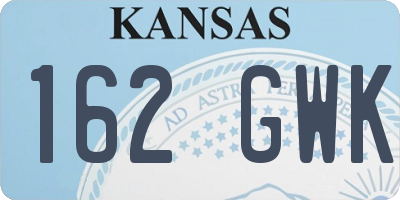 KS license plate 162GWK