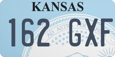 KS license plate 162GXF
