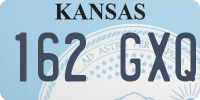 KS license plate 162GXQ