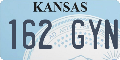 KS license plate 162GYN