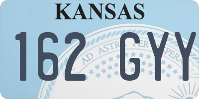 KS license plate 162GYY