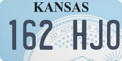 KS license plate 162HJO