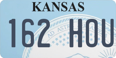 KS license plate 162HOU