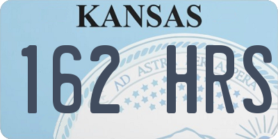 KS license plate 162HRS