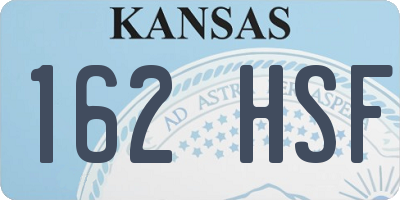 KS license plate 162HSF