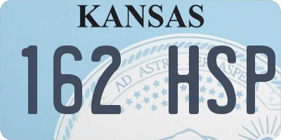 KS license plate 162HSP