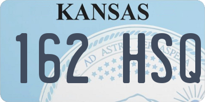 KS license plate 162HSQ